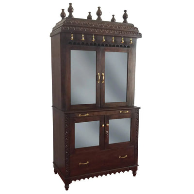 Handcrafted Sheesham Wood Temple with 1 Drawer for Pooja Room | Pooja Mandir