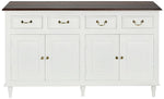 Solid Wood Cancun Storage Sideboard Cabinet with 4 Door and 4 Drawer for Living Room 
