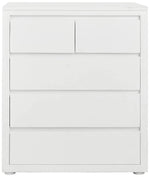 APRODZ Mango Wood Dublin Chest of 4 Drawers Storage Cabinet for Living Room Furniture (White)