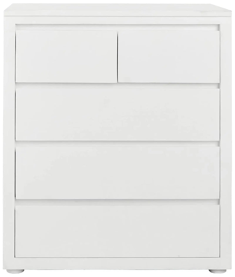 APRODZ Mango Wood Dublin Chest of 4 Drawers Storage Cabinet for Living Room Furniture (White)