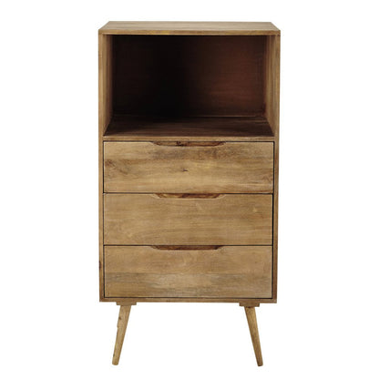 Mango Wood Dublin Chest of 4 Drawers Storage Cabinet for Living Room Furniture (White) 