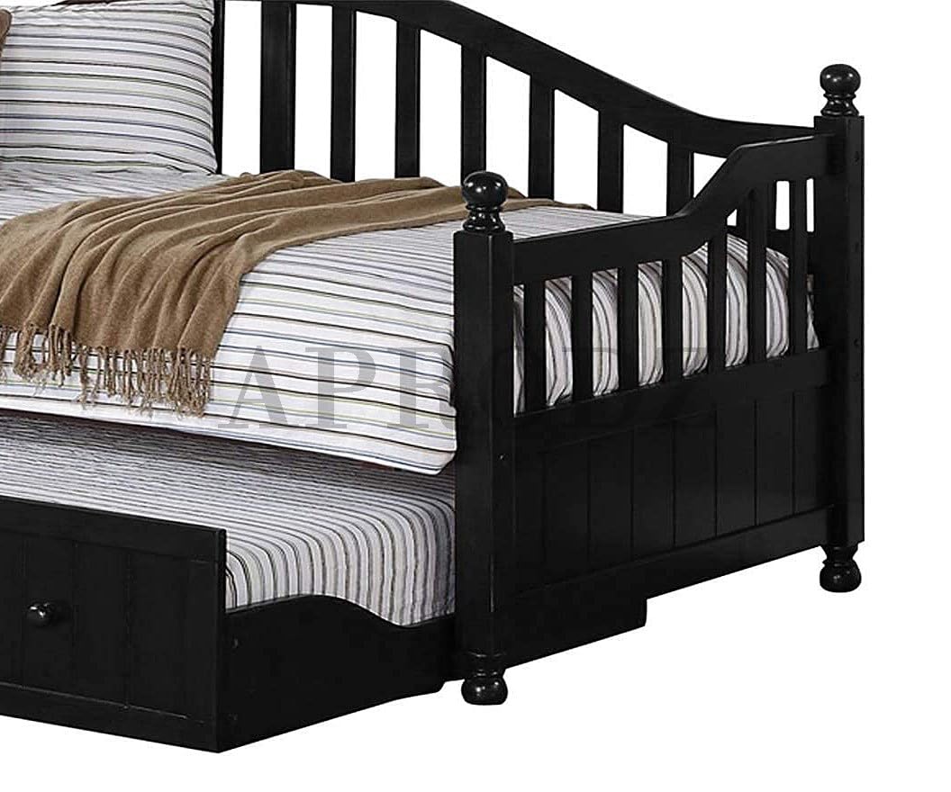 Drummo Sheesham Wood Daybed with Trundle Bed