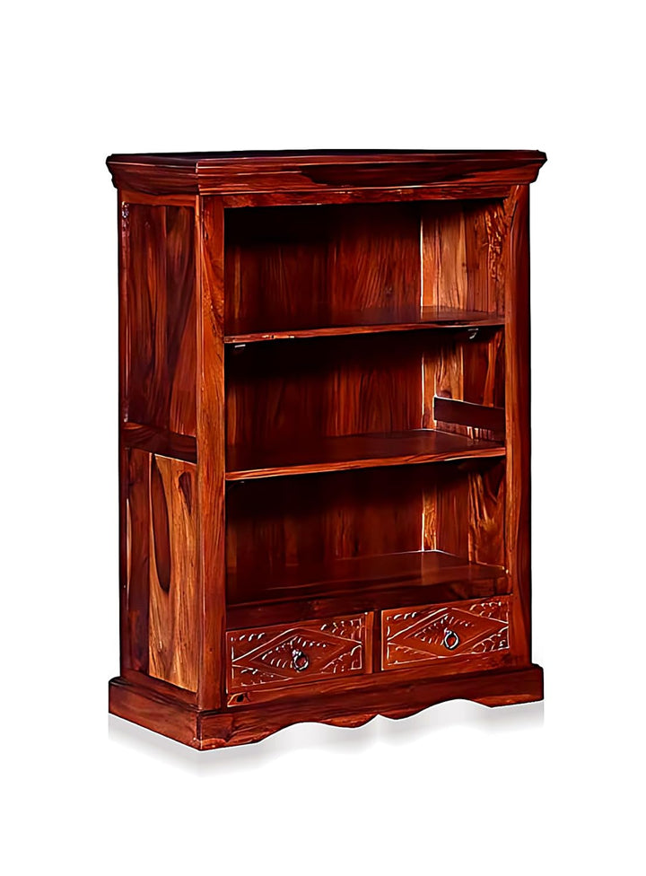 Translation missing: en.Bookshelf | Sheesham Wood Wooden Storage Organizer | Shelves Bookcase Rustic Durable, Stylish &amp; Compact Design for Home, Office, Living Room | Furniture Organizer Elegant Finish (Honey Oak) | Elegant finish bookcase 