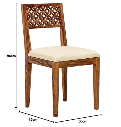 Sheesham Wood Durque Dining Chair Set for Home | Set of 2 Chair | Natural Finish