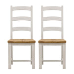 APRODZ Soild Wood Bilbao Dining Chair Set for Home | Set of 2 Chair | White Finish