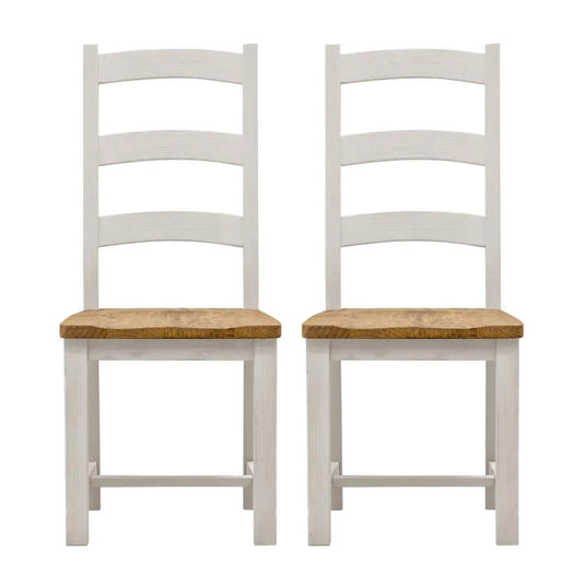 Translation missing: en.APRODZ Soild Wood Bilbao Dining Chair Set for Home | Set of 2 Chair | White Finish