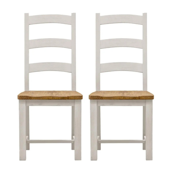 Translation missing: en.APRODZ Soild Wood Bilbao Dining Chair Set for Home | Set of 2 Chair | White Finish