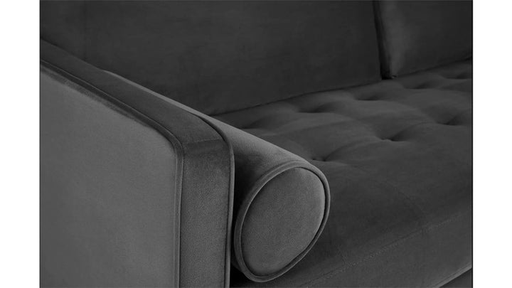 Translation missing: en.MidCen Wooden 3 Seater Sofa Set with High-Density Comfortable Foam for Home &amp; Living Room (Upholstered- Dark Green Velvet Fabric) 