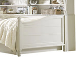APRODZ Solid Wood Holroyd Daybed with Trundle Bed & with Bookcase on Headboard for Kids Room