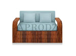 Sheesham Wood 2 Seater Sofa Cum Bed with Storage, (75 x 51 x 30 Inch) 