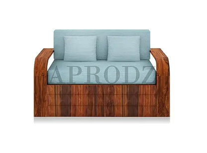 Sheesham Wood 2 Seater Sofa Cum Bed with Storage, (75 x 51 x 30 Inch) 