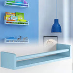 Childrens Wall Mounted Floating Shelves - 2 Set Shelf - Kid’s Room Bookshelf Display Nursery Books and Toy Storage Display Organizer - Ships Fully Assembled (Light Blue) 