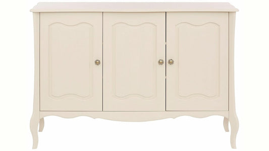 APRODZ Solid Wood Cali Sideboard Storage Cabinet for Living Room | White