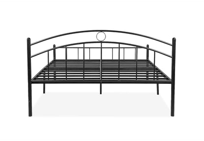 APRODZ Iron Queen Size Bed For Bedroom Metal Bed In Black Color, Painted