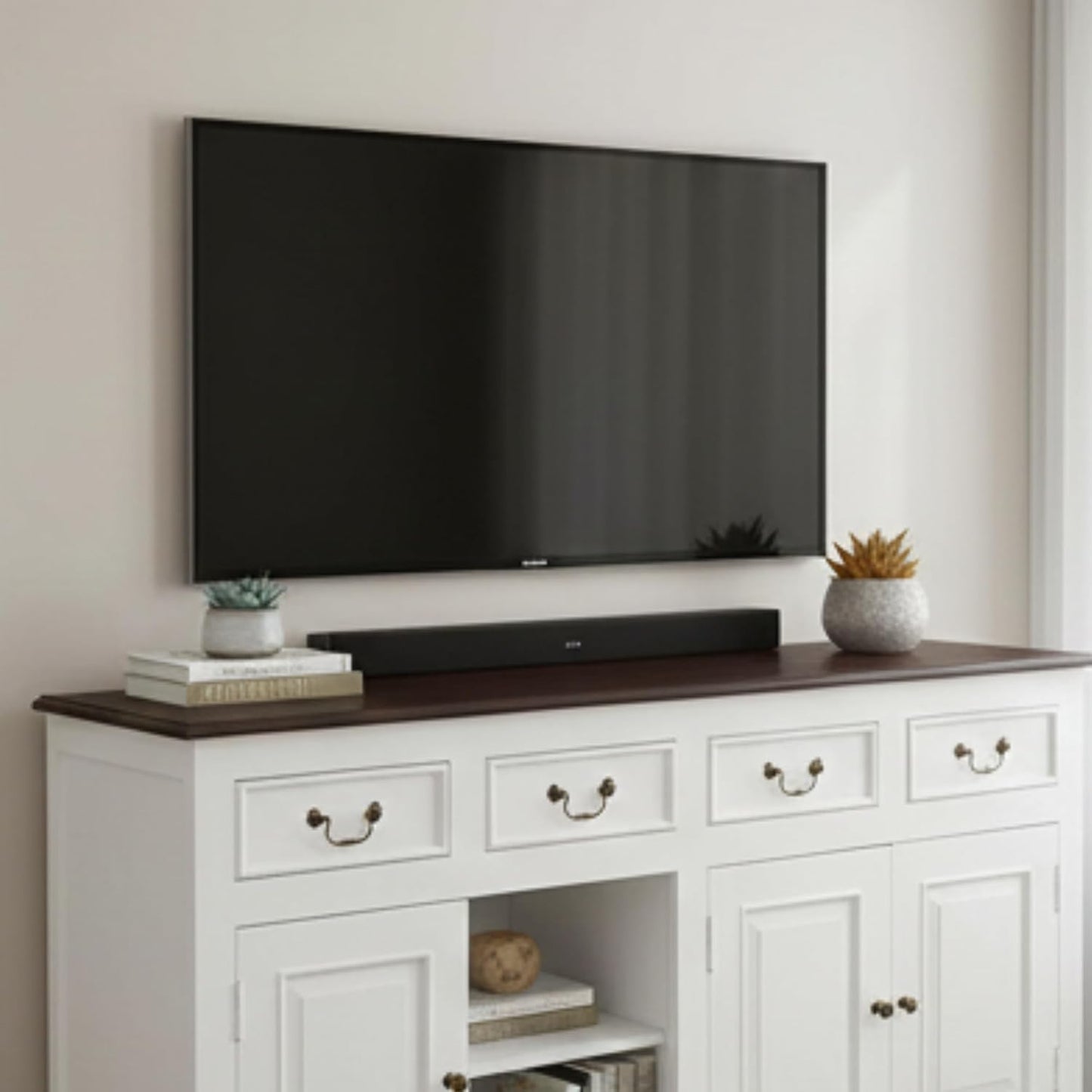 Solid Wood Cancun Storage Sideboard Cabinet with 4 Door and 4 Drawer for Living Room 