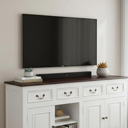 Solid Wood Cancun Storage Sideboard Cabinet with 4 Door and 4 Drawer for Living Room 