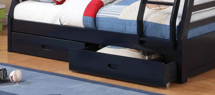 Translation missing: en.APRODZ Elvira Navy Blue Twin Bunk Bed with Storage Queen Size Bed Furniture for Bedroom Living Room Home