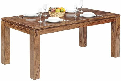 Sheesham Wood Solimosi 6 Seater Dining Table Set for Home | Dining Furniture | Brown Finish