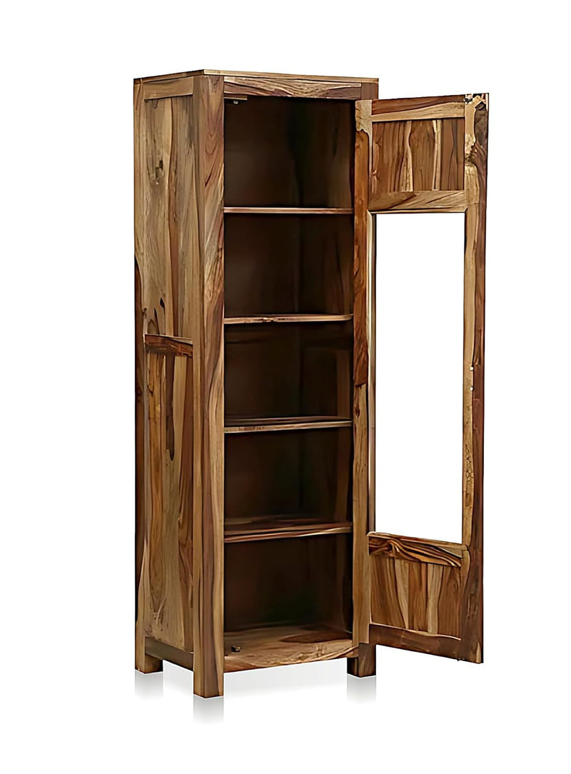Bookshelf | Sheesham Wood Durable & Stylish Wooden Storage Organizer | Shelves Bookcase Rustic Elegant for Home Office Living Room | Compact Design Furniture Organizer (Rustic Teak 2) | Sheesham wood bookshelf 