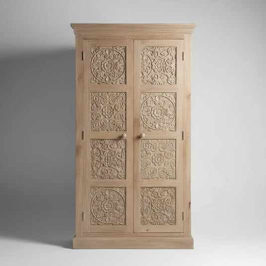 Translation missing: en.Floreale wardrobe Carved Mango Wood 2-Door Wardrobe rah 