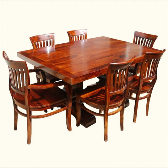 Translation missing: en.APRODZ Sheesham Wood Honolulu 6 Seater Dining Table Set for Home | Dining Furniture | Brown Finish