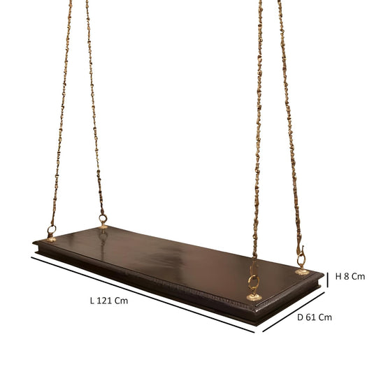Translation missing: en.Jhula for Adults for Home 2 Seater Swing Wooden Jhula for Indoor Outdoor &amp; Balcony Traditional Hammock House Swings Jhula| House Backyard Swings for Adults (Dark Brown- Glossy Lacquered) 