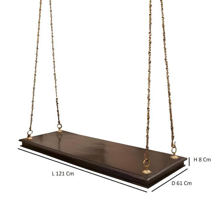 Translation missing: en.Jhula for Adults for Home 2 Seater Swing Wooden Jhula for Indoor Outdoor &amp; Balcony Traditional Hammock House Swings Jhula| House Backyard Swings for Adults (Dark Brown- Glossy Lacquered) 