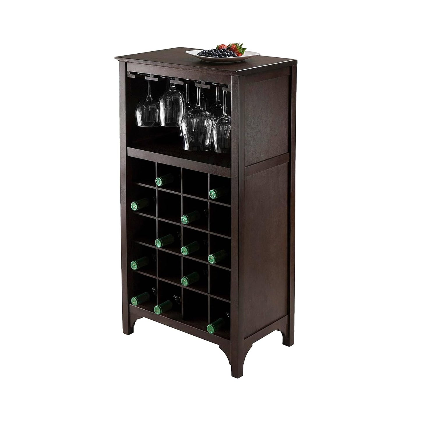 APRODZ Mango Wood Wine Storage Yuna Stylish Bar Cabinet for Living Room