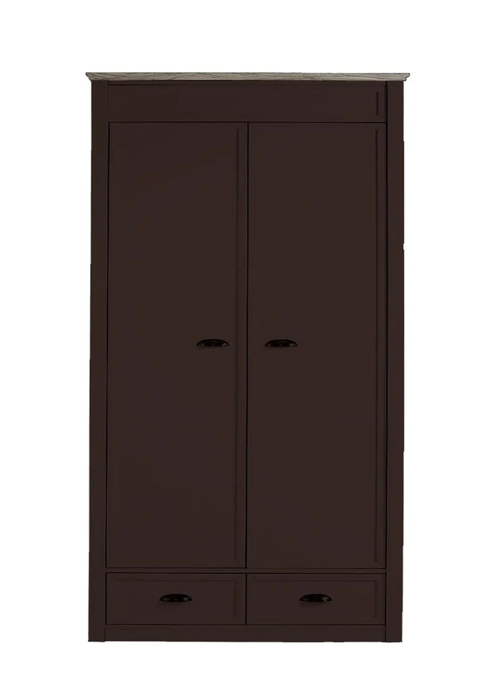 Translation missing: en.APRODZ Mango Wood Multipurpose Storage Varna 2-Door &amp; 2 Drawer Wardrobe Almirah for Bedroom | Cocoa Brown