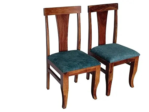 Noetic Solid Sheesham Wood 6 Seater Dining Table with Chairs (Rustic Teak Finish) 