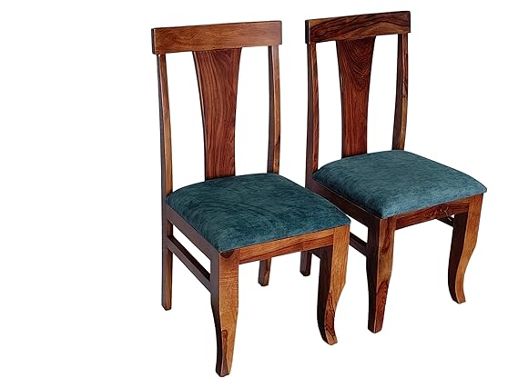 Noetic Solid Sheesham Wood 6 Seater Dining Table with Chairs (Rustic Teak Finish)