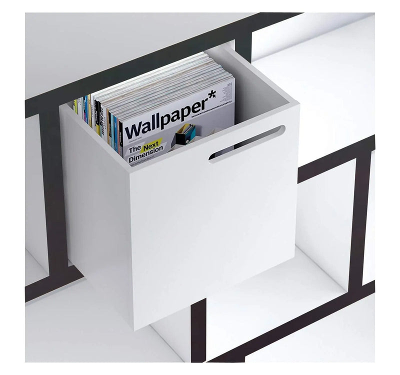 Mango Wood Roamn 4 Stage Book Shelf for Living Room | Bookcase Shelves | White and Brown Finish 