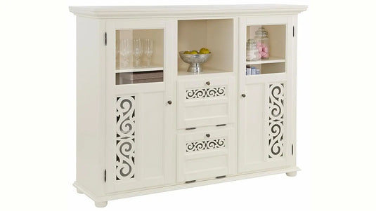 Translation missing: en.APRODZ Soild Wood Fora Sideboard Storage Cabinet for Living Room | White Finish