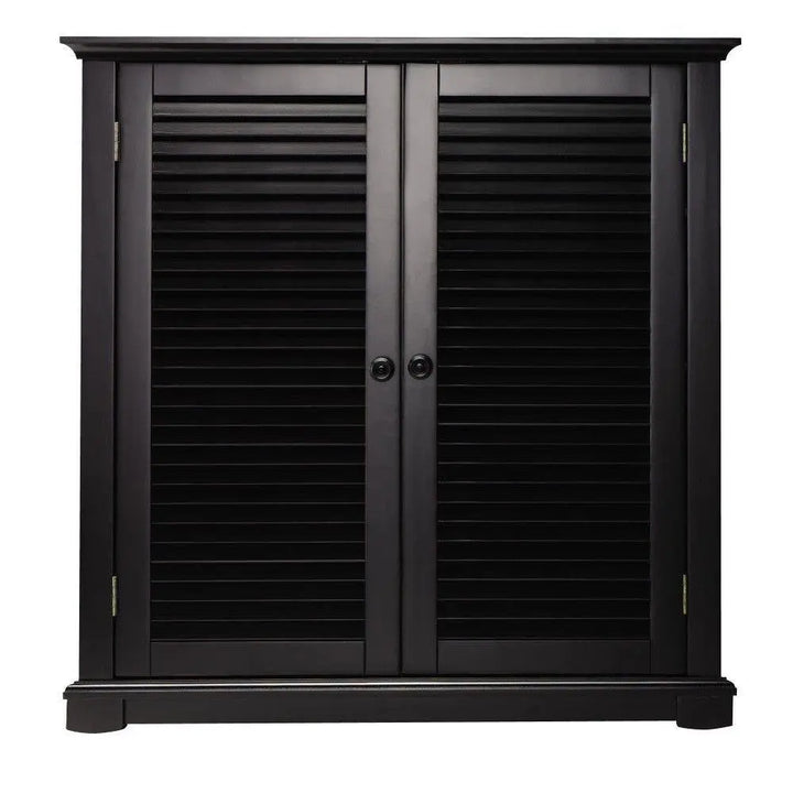 Translation missing: en.APRODZ Mango Wood Sideboard Storage Black Valer Shoe Rack Cabinet for Living Room | 2 Door Shoe Organizer