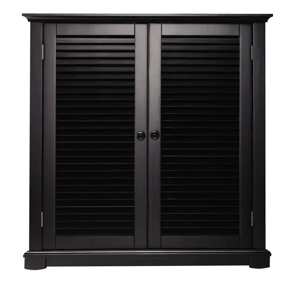 Mango Wood Sideboard Storage Black Valer Shoe Rack Cabinet for Living Room | 2 Door Shoe Organizer 