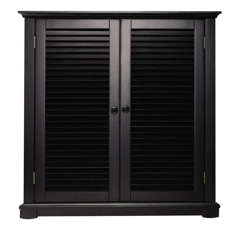 Mango Wood Sideboard Storage Black Valer Shoe Rack Cabinet for Living Room | 2 Door Shoe Organizer 