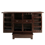 Mango Wood Peetz Royal Stylish Bar Cabinet with Wine Glass Storage for Living Room | Chestnut Finish 