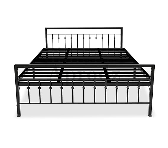 Metal Bed | Victorian Style & Victorian Style with Foam| Folding Bed No Assembly Required | Powder Coated |(King Size & Queen Size) Aprodz