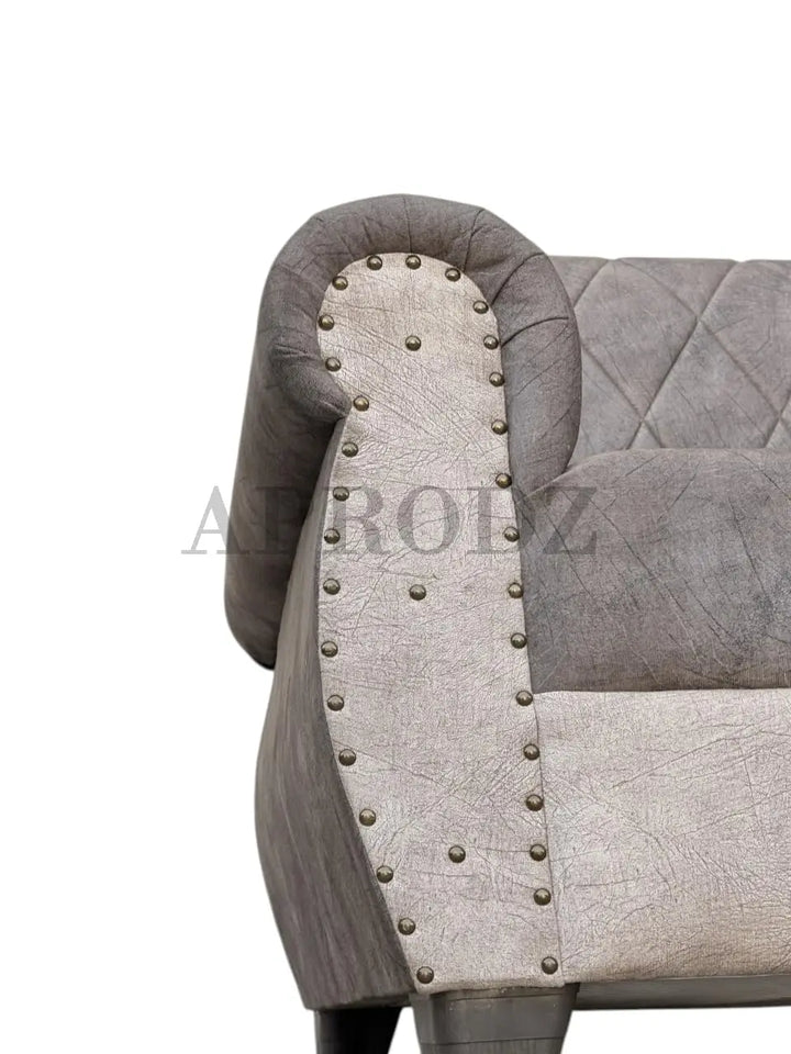 Translation missing: en.Sofa | Wood Frame Suede Fabric 40D Foam Cushion | Comfortable, Durable, Stylish &amp; Modern for Living Room Furniture | Compact Design Lounge Seat Relaxation (Light Grey + Beige) 