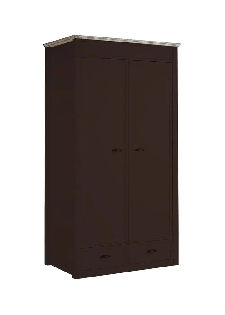 Translation missing: en.Mango Wood Multipurpose Storage Varna 2-Door &amp; 2 Drawer Wardrobe Almirah for Bedroom | Cocoa Brown 