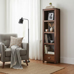 Bookshelf | Sheesham Wood Wooden Storage Organizer | Shelves Bookcase Rustic Durable, Stylish & Compact Design for Home, Office & Living Room | Furniture Organizer Elegant Finish (Brown 2) 