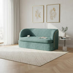 modern 3-seater sofa Luxury Curved Velvet Sofa with Gold-Plated Back 