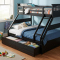 Sheesham Twin/Queen Bunk Bed with 2 Drawer Storage for Bedroom (Rosewood - Brown) 