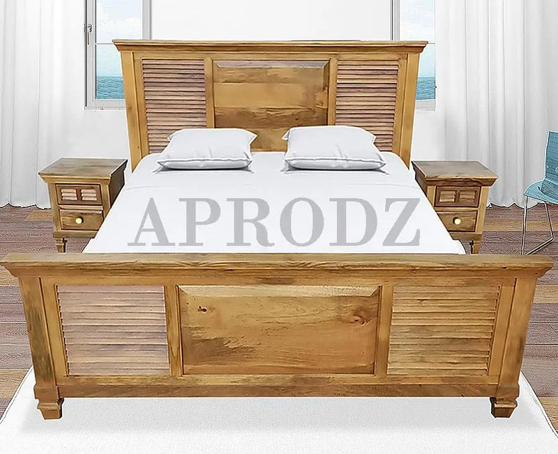 Elmore Mango Wood Bed for Bedroom Furniture (Solid Wood - Natural) 