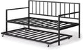 Suniz Twin Size Metal Daybed with Trundle Bed 