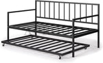 Suniz Twin Size Metal Daybed with Trundle Bed 