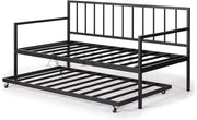 Suniz Twin Size Metal Daybed with Trundle Bed 