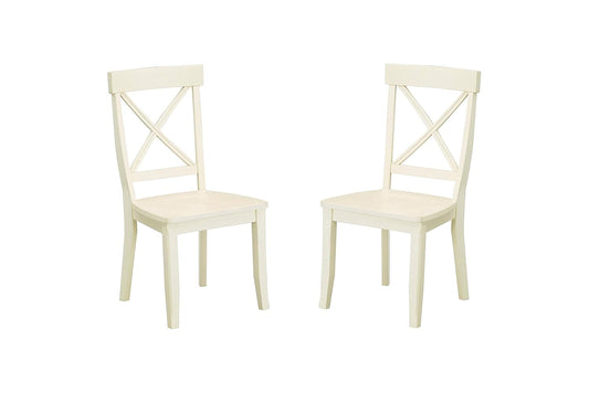 APRODZ Solid Wood Varna Dining Chair Set for Home | Set of 2 Chair | Cream Finish