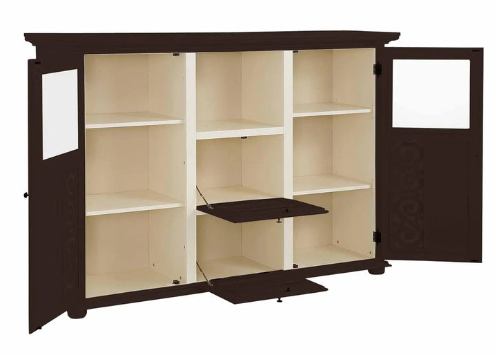 Translation missing: en.APRODZ Soild Wood Fora Sideboard Storage Cabinet for Living Room | Eastern Brownstone Finish