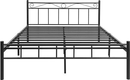 APRODZ Queen Size Bed for Bedroom Metal Bed in Black Color